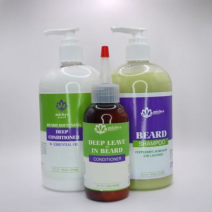 Beard Shampoo + Hair Blossom Serum + Beard Softening Deep Conditioner Set